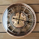 Large Moving Gears Wall Clock – 21 Inch Analog Art Deco Metal Clock