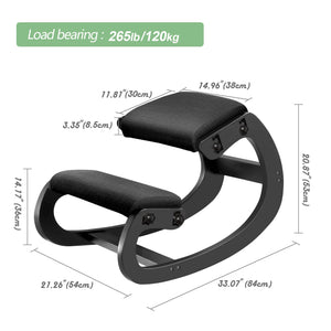 Adjustable Ergonomic Kneeling Chair – Rocking Posture Stool with Solid Wood Frame