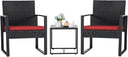 3-Piece Outdoor Wicker Patio Furniture Set with Coffee Table