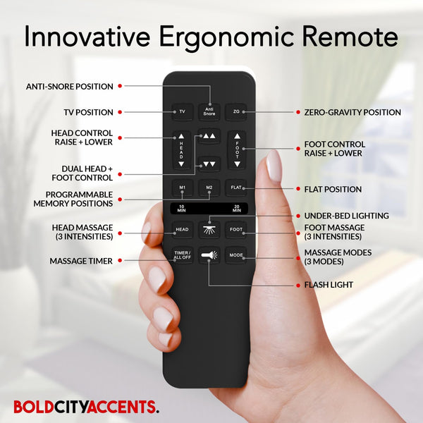 Adjustable Bed Frame with Wireless Remote, Zero Gravity & Massage