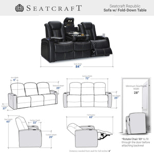 Power Reclining Home Theater Sofa – Italian Leather