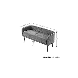 Upholstered Bedroom Bench with Metal Frame
