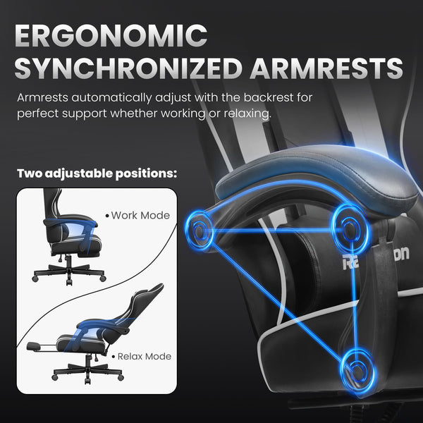 Gaming Chair with Footrest