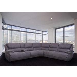6-Piece Power Reclining Curved Sectional Sofa with Storage Console
