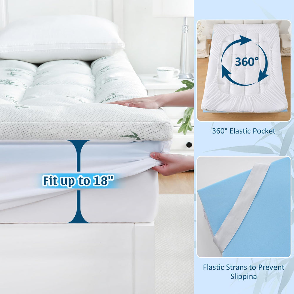 Dual Layer 4 Inch Memory Foam Mattress Topper