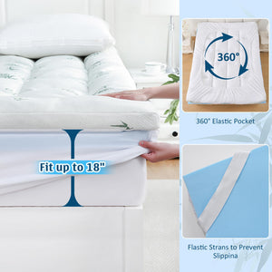 Dual Layer 4 Inch Memory Foam Mattress Topper