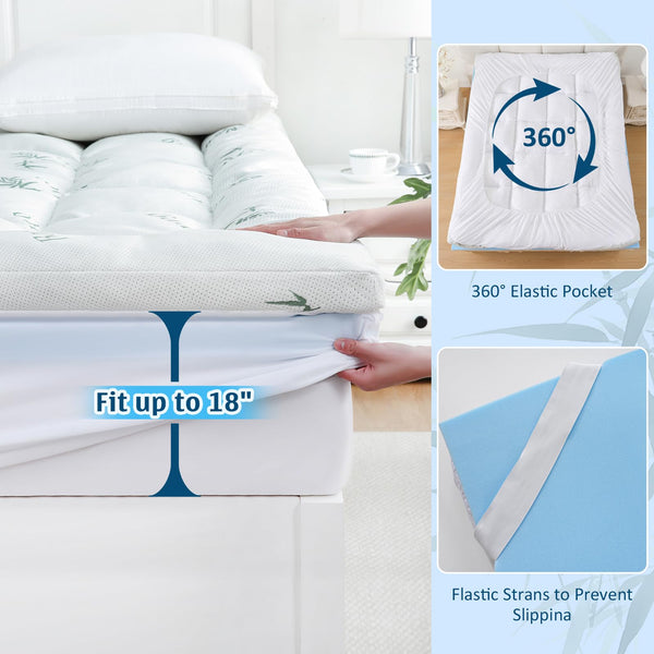 Dual Layer 4 Inch Memory Foam Mattress Topper