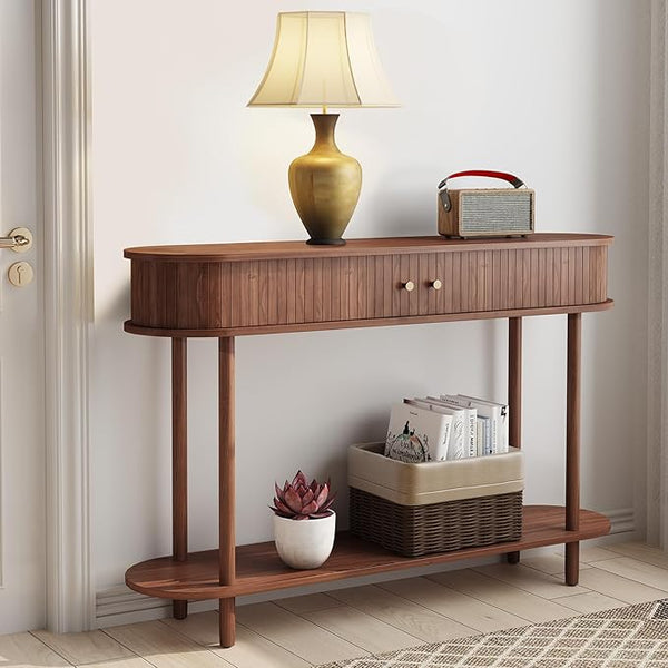 Modern 47.2" Console Table with Tambour Door Storage