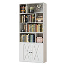 Industrial Bookcase with Doors & Open Cubes – 4-Tier, 70" Tall