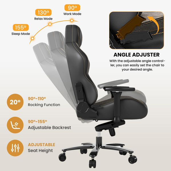 Big & Tall Gaming Chair 440LBS | High-Back Ergonomic PC & Office Chair