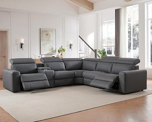 Electric Reclining Sectional Sofa with Console