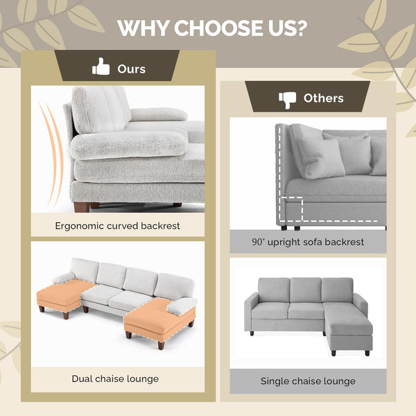 U-Shaped Sectional Couch with Dual Chaise