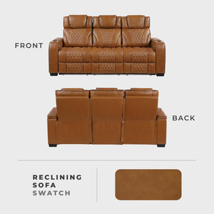 Power Reclining Sofa with Heat, Massage & Wireless Charging