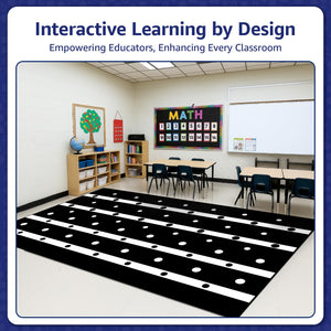 Abstract Classroom Rug 7'6" x 13'1" – Nylon, Non-Slip, Fade-Resistant
