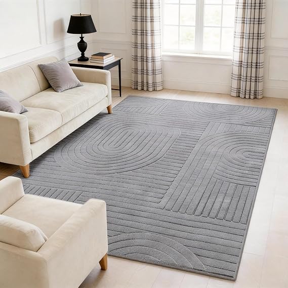 Soft High-Low Pile Area Rug – Washable, Non-Slip Indoor Rug for Living Room, Bedroom & Kids Room