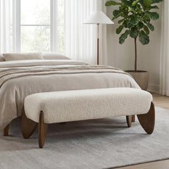Upholstered Boucle Bedroom & Entryway Bench