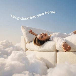 108" Cloud Modular Sectional Sofa with Ottoman & Washable Covers