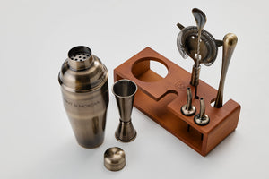 7-Piece Cocktail Shaker Set with Bamboo Stand