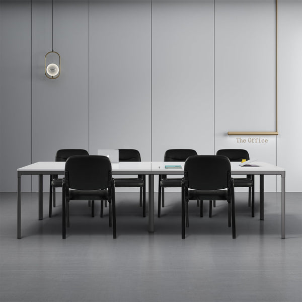 Waiting Room Chairs No Wheels Set of 4 – Leather Reception Guest Chairs with Padded Arms