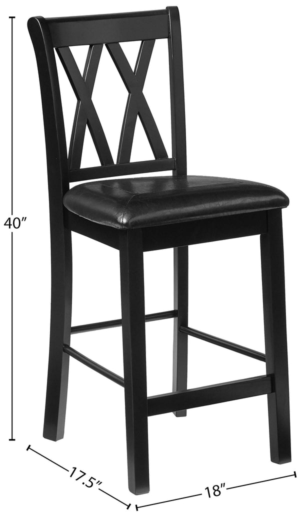 5-Piece Counter Height Dining Set with Display Shelves – Black