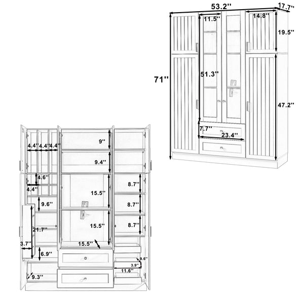 Large Kitchen Pantry with 6 Doors