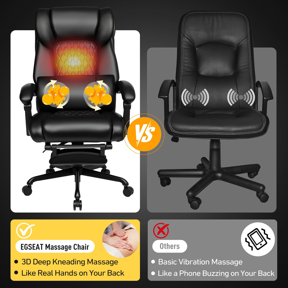 Massage Office Chair with Heat & Footrest