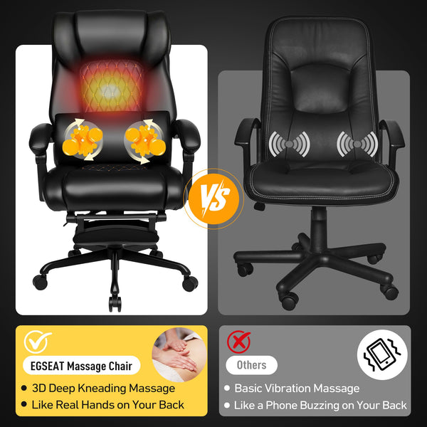 Massage Office Chair with Heat & Footrest