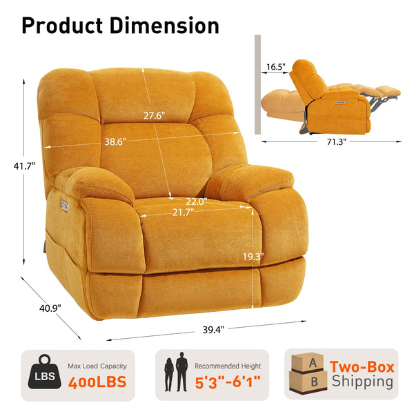 Zero Gravity Power Recliner Chair with Heat and Massage