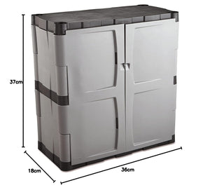 Freestanding Resin Storage Cabinet with Lockable Doors and Shelves