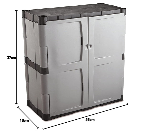 Freestanding Resin Storage Cabinet with Lockable Doors and Shelves