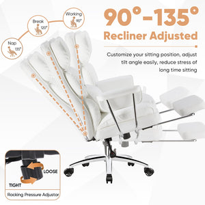 Ergonomic Executive Office Chair with Footrest & Lumbar Support