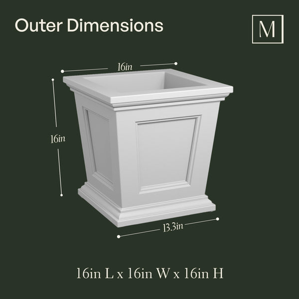 16-Inch Square Self-Watering Planter