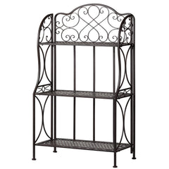 3-Tier Metal Baker's Rack with Microwave Stand & Storage Shelves