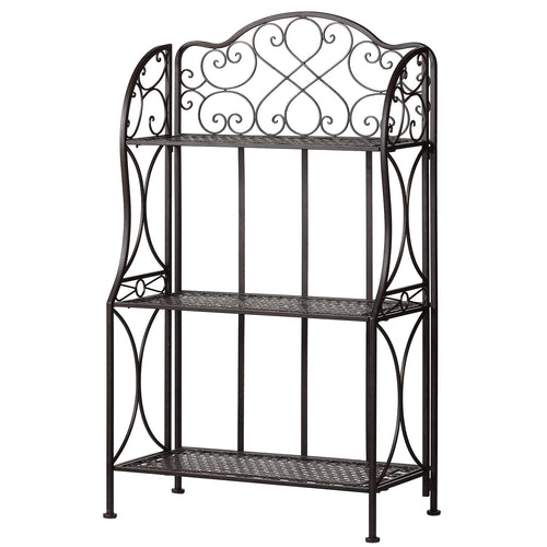 3-Tier Metal Baker's Rack with Microwave Stand & Storage Shelves