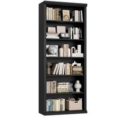 6-Tier Tall Bookcase with Wide Shelves