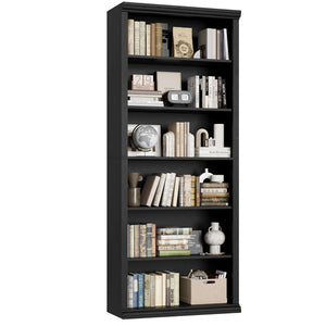 6-Tier Tall Bookcase with Wide Shelves