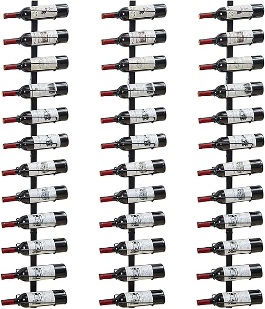 Wall-Mounted Metal Wine Rack – 9, 12, 24 & 36 Bottle Organizer