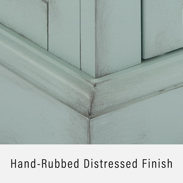 Sideboard Buffet Cabinet with Storage — Distressed Seafoam Blue