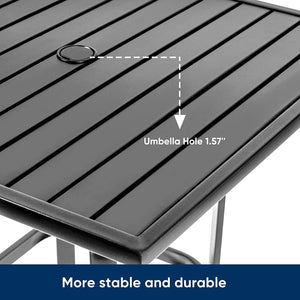 Outdoor Bar Height Bistro Table with Umbrella Hole