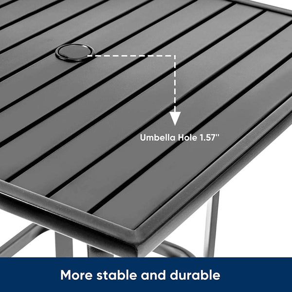 Outdoor Bar Height Bistro Table with Umbrella Hole