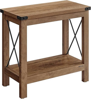 2-Tier Farmhouse End Table with Bottom Shelf