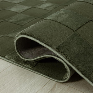 Green Checkered Area Rug 6x9