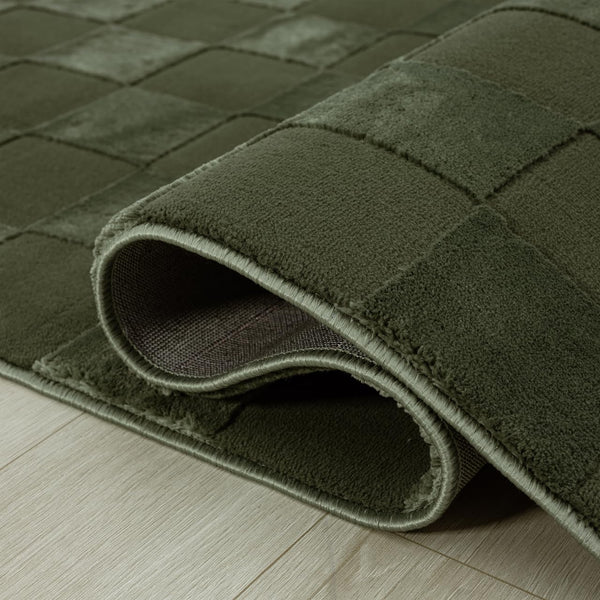 Green Checkered Area Rug 6x9