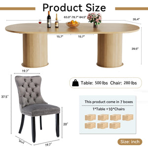 Extendable Dining Table Set with Chairs – 7, 9 & 11-Piece