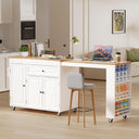 Expandable Kitchen Island on Wheels with Storage