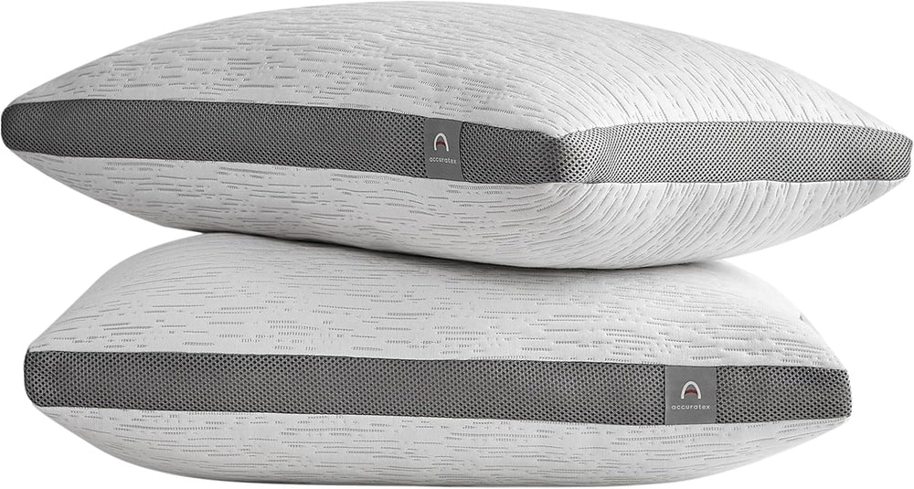 Shredded Memory Foam Pillows Set of 2 – Adjustable Loft, Bamboo Cover