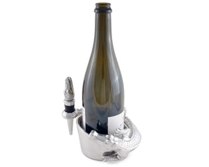 Alligator Wine Coaster & Bottle Stopper Set