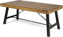 Outdoor Acacia Wood Coffee Table with Metal Frame