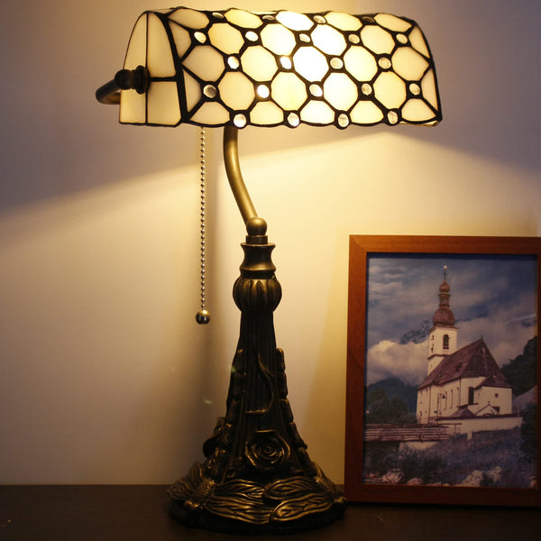 Tiffany Style Stained Glass Table Lamp with Adjustable Angle