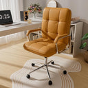 Mid-Back PU Leather Office Chair with Swivel & Padded Arms